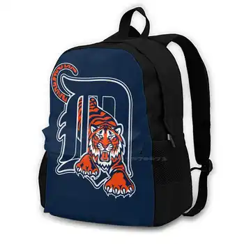 Tigre-Detroit Školy Taška Veľká Kapacita Batoh Notebook 15 Palcov Logo Alternatívne