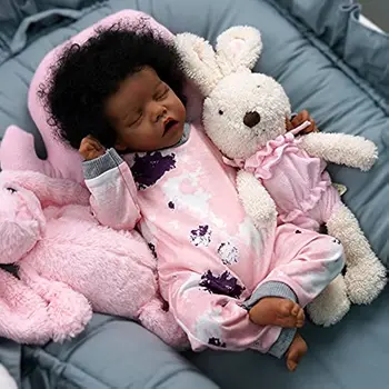 Miaio 17-Palcový Baby-Mäkké Telo & Kučery Realistický-Novorodenca Bábiky African American Reálnom Živote Bábiky Baby
