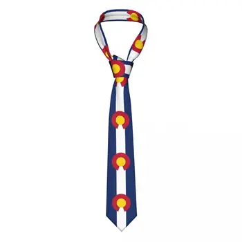 Klasické Kravatu pre Mužov Hodváb Pánske Kravaty pre Svadobné Party Business Dospelých Krku Kravatu Bežné Colorado Vlajka Kravatu