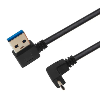 USB Typu C Kábel Rýchle Nabíjanie Kábel Dátum Kábla 90 Stupňov Doľava a Doprava Uhol Kábel pre Telefón, Tabliet