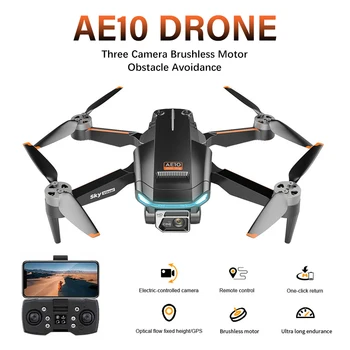AE10 8K Vysokým Rozlíšením Letecké Fotografie GPS Polohy Mini Skladacie Striedavé Drone Štyri Osi Lietadlá, RC Lietadlá, Hračky