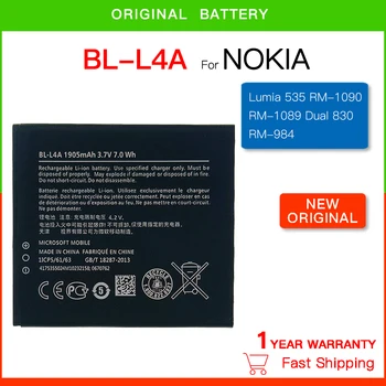 100% Reálne Nový, Originálny 1905 BL-L4A Batérie Pre Nokia Lumia 535 RM-1090 RM-1089 Dual 830 RM-984 BL L4A Telefón + Trať Kód