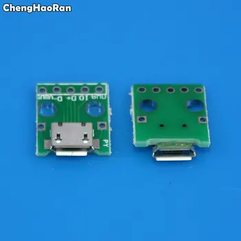 ChengHaoRan 1-10pcs Mini Micro USB na DIP 2.54 mm Adaptér Konektor Modulu Rada Panel Ženské 5-Pin Micro USB PCB Typ Diely