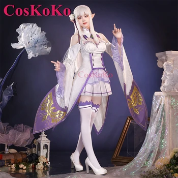 CosKoKo Emilia Anime Cosplay Re:Život V Inom Svete Od Nuly Kostým Elegantné Šaty Halloween Party Hranie Rolí Oblečenie Nové