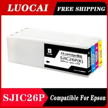 Kompatibilné S SJIC26P Epson TM-C7500 Ink Cartridge Pre Epson Colorworks C7500 Tlačiareň štítkov Plné s 300 ml Pigmentový Atrament