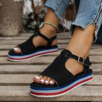 Topánky dámske Letné Nové otvorenou špičkou Klin Športové Sandále Ženy Platforma Topánky Pracky Slingback Trend Módy Plážové Sandále