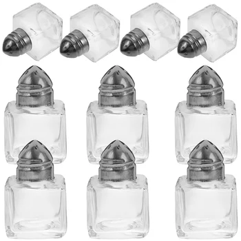 Mini Soľ, Korenie Shakers Korenie Poháre Sklo Cube Telo Korenie Mocní Malý Korenie Shakers Fľaša Korenie Skladovanie Jar