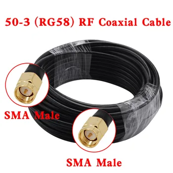 Kábel RG58 SMA Samec na SMA Male Matica Predelom Predlžovací Koaxiálny Jumper Pigtail WIFI Router Anténa, ANTÉNNY Koaxiálny Kábel