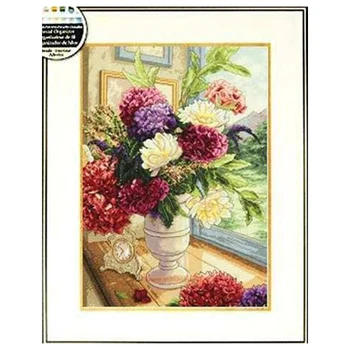 Amishop Najvyššej Kvality Krásne Krásne Počíta Cross Stitch Súprava Letná Kytica Kvet, Kvety Vo Váze Dim 70-35328