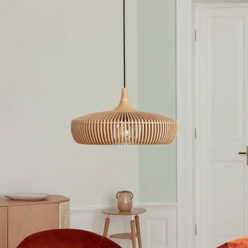 Clava Najesť Prívesok Svetlo Nordic Pevné drevené dekorácie svetla Jednoduché Tichý Vietor Lampa pre Jedálne, reštaurácie dekorácie svetla