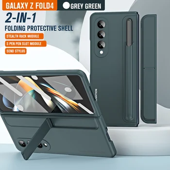 Anti-shock Ochrana puzdro Pre Samsung Galaxy Z Násobne 4 5G S Perom Fold4 Telefón Prípade Pohyblivý Držiak na Pero Stojan 2v1 Fold4 Funda