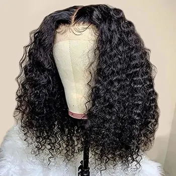 Kinky Afro Kučeravé Syntetické Parochne Čipky Front Glueless Vysoká Kvalita Tepelne Odolných Vlákien Vlasy Pred Trhal Uprostred Lúčenie Pre Ženy