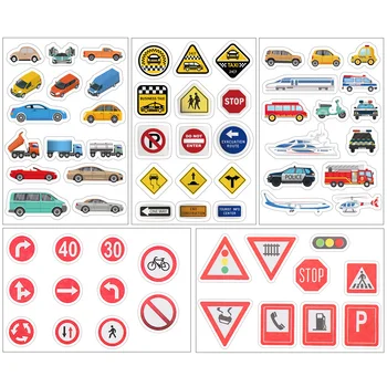 Japonský Papier Cestnej Označenie Diaľnice Pásky Stop Sign Izba Dekor Truck Nálepky Oheň Hračka Pre Chlapcov, Hračky Auto Vozidla Ulici