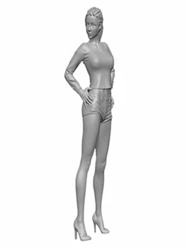 1/20 moderná žena stojan s vlasmi (BEZ STOJANA ) Živice obrázok Modelu súpravy Miniatúrne gk Unassembly Nevyfarbené