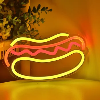 1PC Super Svetlé 5V Hot Dog Nástenné LED Neónový nápis Nočné Svetlo Na Reštauráciu, Obchod, snack bar Kuchyňa Dekorácie 9.13