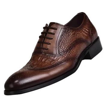 Muži ležérne topánky Brock Oxford retro krokodílej kože mužov formálne jar a na jeseň roku 2022 nový 's pre