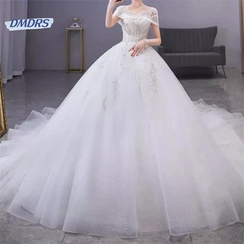 Luxusné Odnímateľný, Puzdro Pricess Svadobné Šaty Romantický Appliques Flitrami Svadobné Šaty Elegantné Vestidos De Novia