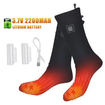 3,7 V Zime Elastické Elektrické Kúrenie Ponožky Nabíjateľná Vyhrievané Ponožky Plnenie Anti-Studené Nohy Teplejšie Pančuchy Pre Skiiing
