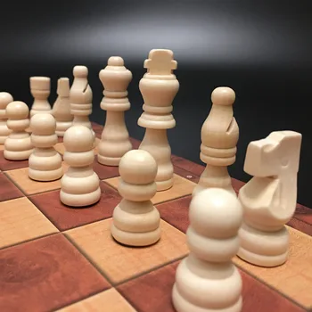 3 v 1 Drevený Šach Backgammon Dámu, Šach Cestovné Stolové Hry 24-29-34-39-44 CM Skladacie šachovnicu Vianočný Darček