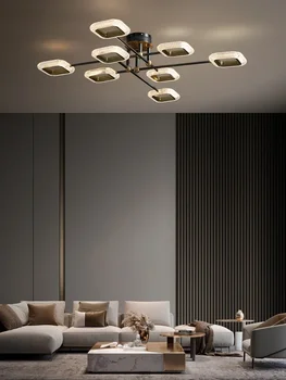 Meď Svetlo Luxusné Lampa v Obývacej Izbe Moderný Minimalistický a Nádherné Stropné svietidlo Crystal Reštaurácia Spálňa Svetlo