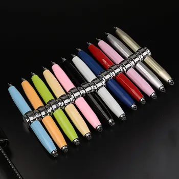 12 ks prsta spinning guľôčkové pero multi-function rotujúce dekompresný pero, kreatívne ľahkých kovových prst gyro pero