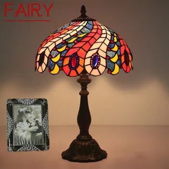 VÍLA Moderné Tiffany stolná Lampa LED Tvorivé vitráže Stôl Light Decor pre Domáce Obývacia Izba, Spálňa, Nočné