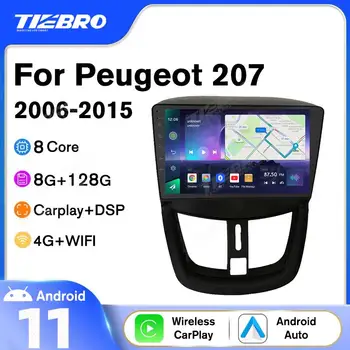 TIEBRO 2Din Android10 autorádia Pre Peugeot 207 2006-2015 8G+128G Auto Multimediálny Prehrávač, GPS Navigáciu, Autoradio Stereo Prijímač