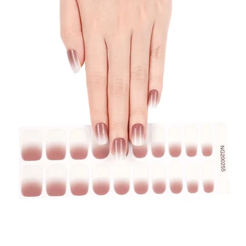 Gradient Lesk Farby Semi-vytvrdený UV Gél na Nechty Umenie Nálepky francúzske Línie jednofarebné Gélové Nechty Pásy Dlhotrvajúci Stlačte Na Nechty