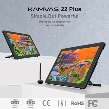 Huion Kamvas 22 Plus Digitálne Kreslenie Grafický Tablet s Obrazovke Podpis Digitálneho Kreslenia Tablet Monitor