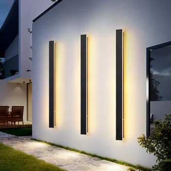 Vodotesný LED Dlho Nástenné svietidlo Moderného Ip65 Vonkajšie Osvetlenie Záhrady Villa Balkón Line Svetlo Wall washer svetlo 85-265V Stmievateľné