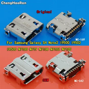 ChengHaoRan 2 KS Micro USB Konektor Zásuvka Nabíjací Port Konektor Pre Samsung Galaxy S4 I9500 I9502 I9505 N7100 N719 N7108 N7105