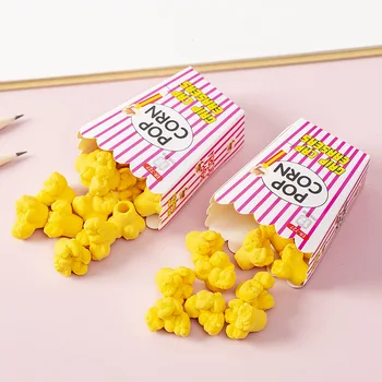 12pcs Kawaii Popcorn Tvar Gumy Roztomilý Ceruzka Guma Gumy DIY Písanie Nástroj kórejský Papiernictvo Deti Darčeky Kancelárske potreby
