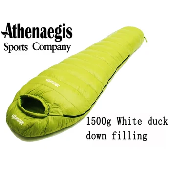Athenaegis 1500G Biela Duck Down Náplň Môže Byť Zostrihané Múmiový Ultra-Ľahký Spací Vak