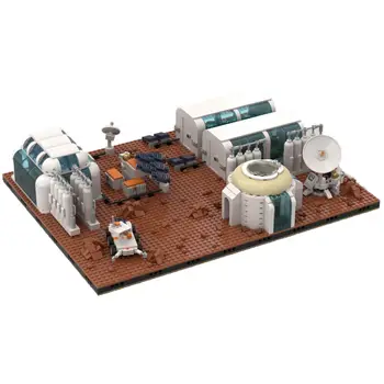5-v-1 Modulárny Marsu Base Diorama Model Budovy Hračky Nastaviť 1807 Kusov MOC