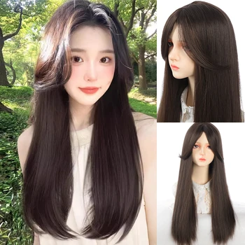 Syntetické chemické vlákna vlasy parochňa hlavu pokrýva Cik-cak vlasy švy kórejský štýl je vhodná pre každého