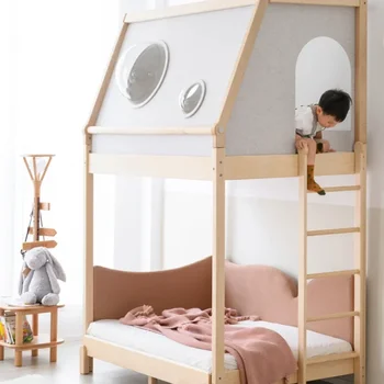 Flyhouse mini vysoká nízka posteľ teleskopická detí hrad posteľ priestor kabíny chlapec a dievča