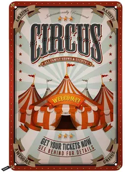 Cirkus Tin Príznaky,Vitajte Si Svoje Vstupenky už Teraz Plagát Vintage Kovové Prihláste sa pre Mužov, Ženy,Steny Výzdoba Bary,Reštaurácie