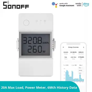 SONOFF POW Elite Power Meter 16A/20A Smart Switch ESP32 Čip LCD Displej Ochrana proti Preťaženiu Cez EWeLink Alexa Domovská stránka Google