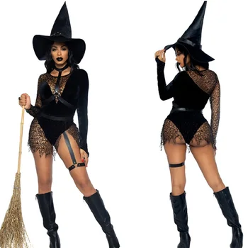Nový Príchod dámske Štýlové Roleplay Čarodejnice Kostýmy pre Dospelých Lady Halloween Party Bielizeň Kombinézu, Nočný Klub Cos Oblečenie