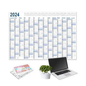 Na Prvý Pohľad Nástenný Kalendár 2024 Hrubý Papier Ročný Plánovač Celý Rok Kalendár 365 Deň Kalendárneho Veľký Plagát Pre Akademický Kalendár