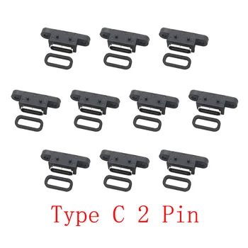 10Pcs/veľa USB Typu C zásuvkový Konektor, 2 Pin Konektor Nabíjania Rozhranie Plug Port USB Typ-C Zásuvky Spájkovanie Konektory