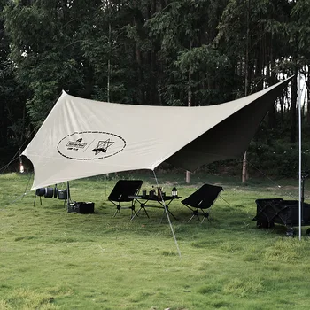 Camping Piknik Rainproof Opaľovací Krém Polygonálnym Javorový List Baldachýn Outdoor Camping Strany Zatmenie Nadrozmerné Priestor Vinyl Baldachýn