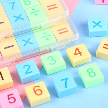 6 Políčka Prenosný Gumy Mini Gumy Malé Gumy Deti Matematiku Gumy Digitálne stieracie pomôcky na Darček