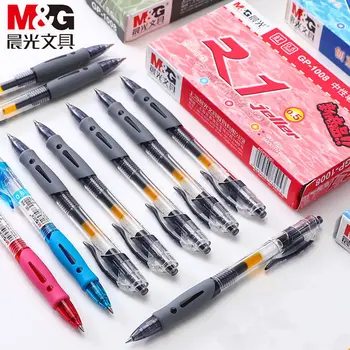 M&G 12 Ks/Box Zdvíhateľnej Stlačte Gél Perá Čierna/Modrá/Červená/Tmavo Modrý Atrament