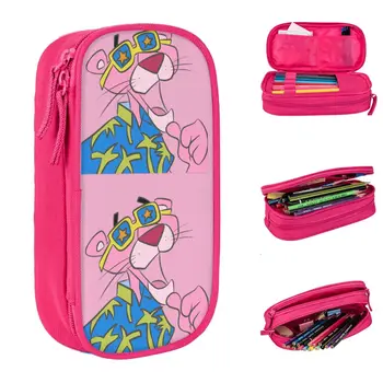 Roztomilý Pink Panther V Lete peračník Legrační Karikatúra Pencilcases Pero Box pre Dievča, Chlapca, Veľký Úložný Ceruzka Tašky, Školské potreby