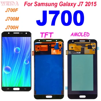 Amoled AAA+ Pre Samsung Galaxy J7 2015 J700 J700F J700M J700H LCD Displej Dotykový Displej Digitalizátorom. Montáž pre Samsung J700 LCD