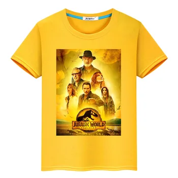 Dinosaurov Lete chlapec dievča 100%Bavlna T-shirt y2k jeden kus Anime Tees Bežné Krátke Tlač Topy Jurský Svete Dominio deti oblečenie