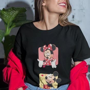 Mickey Mouse a Minnie Mouse Disney Tričko Ženy Topy Zábavné Dievčatá Tshirt 5 Farieb