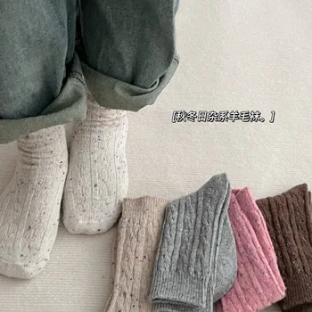 Akryl Teplé Ponožky Pre Ženy Bežné Zmiešané Farby Ponožky JK Jeseň a v Zime V Trubice Ponožky Harajuku Módne Pohodlné Dlhé Ponožky