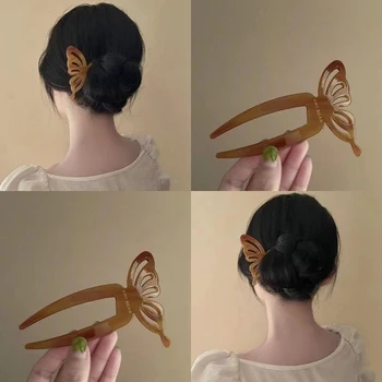 Móda Motýľ U-Tvarované Vlásenky Vlasy Vidlica Kyseline Octovej sponky do Vlasov Kolíky Elegantné Vlasy Palice pre Ženy pokrývku hlavy Vlasy Príslušenstvo